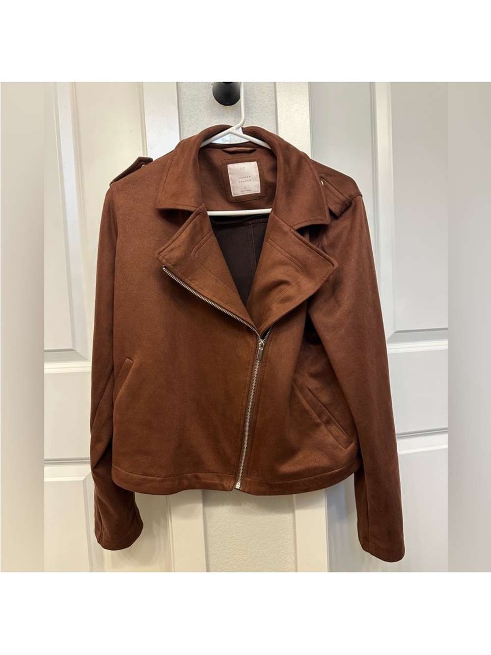 LC Lauren Conrad Faux Suede Moto Jacket